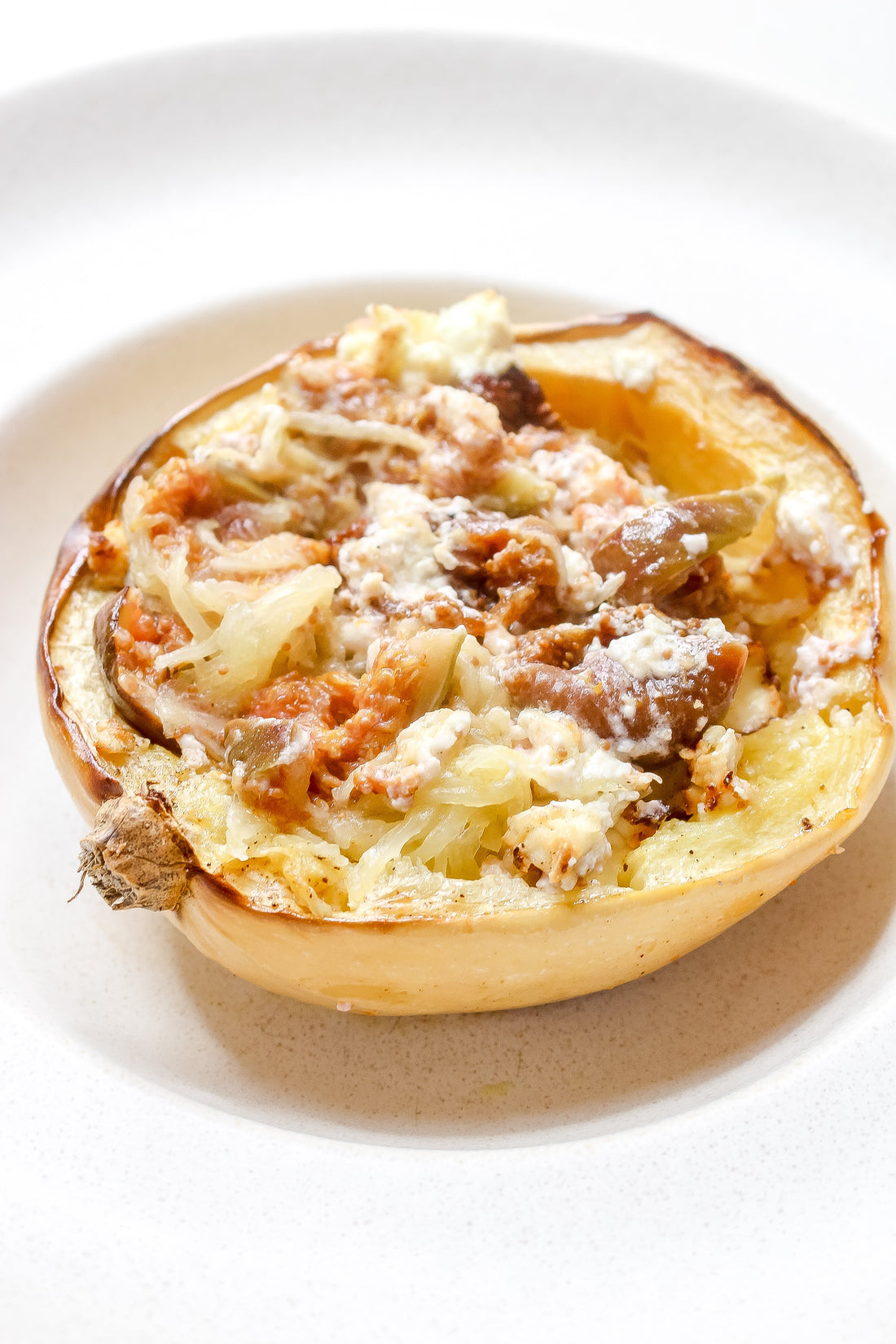 Spaghetti squash with feta + figs