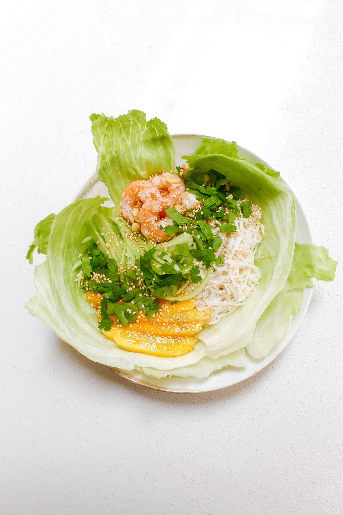 Garlic Prawns with Mango and Noodle Salad